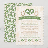 Invitation Horseshoe et Baby shower Shamrock (Devant / Derrière)