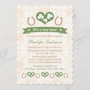 Invitation Horseshoe et Baby shower Shamrock
