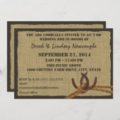 Invitation Horseshoe et corde BBQ Réception de mariage (Devant / Derrière)