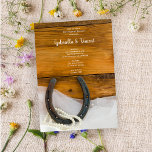 Invitation Horseshoe et perles Country Post Mariage Brunch<br><div class="desc">Invités Invitations pour célébrer la mariée et le marié le matin après leur cérémonie de mariage avec la charmante Horseshoe and Pearls Country Post Mariage Brunch Invitation. Ce thème équin personnalisé informel mais élégant After Mariage Breakfast or Luncheon Invitation présente une photo florale pittoresque d'un fer à cheval rouillé de...</div>