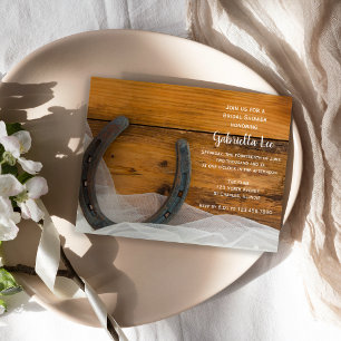 Invitation Horseshoe et Veil Country Barn Fête des mariées