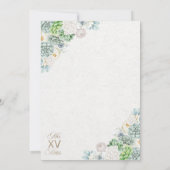 Invitation Horseshoe Floral Vert Quinceañera Ouest (Dos)