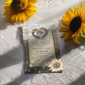 Invitation Horseshoe Lace Burlap Sunflower Fête des mariées e