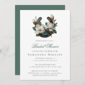 Invitation Horseshoe Magnolia Elegant Wedding Bridal Shower (Devant / Derrière)