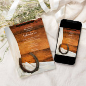 Invitation Horseshoe White Satin Country Grange Fête des mari