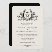 Invitation Horseshos Cactus Western Country Boho Mariage (Devant / Derrière)