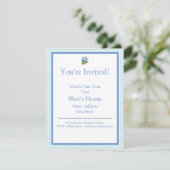 Invitation Hortensia bleu (Debout devant)