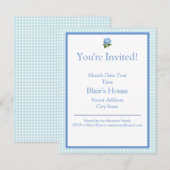 Invitation Hortensia bleu (Devant / Derrière)