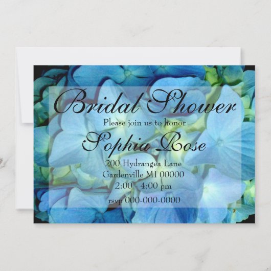 Invitation Hortensia Bleu (Devant)
