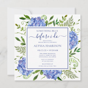 Invitation Hortensia Bleu Quelque Chose de Bleu Avant Moi