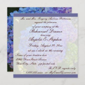 Invitation Hortensia de bleu de dîner de répétition (Devant / Derrière)