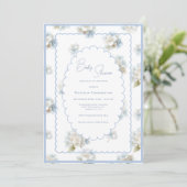 Invitation Hortensias bleus Élégant Shower de Bébé (Debout devant)