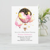 Invitation Hot Air Balloon Adventure Await Baby shower (Debout devant)