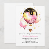 Invitation Hot Air Balloon Adventure Await Baby shower (Devant / Derrière)