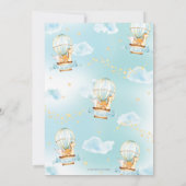 Invitation Hot Air Balloon Anniversaire Fête Mignonne Jungle (Dos)