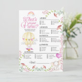 Invitation Hot Air Balloon Baby What's In Your Purse Game (Debout devant)