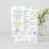 Invitation Hot Air Balloon Baby What's In Your Purse Game (Debout devant)