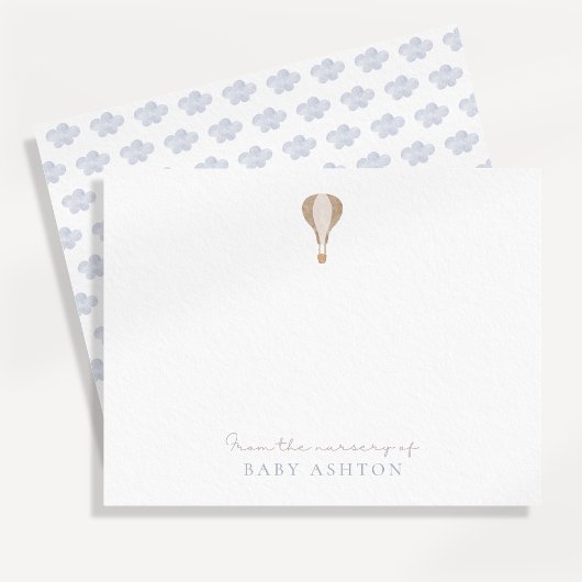 Invitation Hot Air Balloon, de la crèche de, garçon merci
