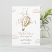 Invitation Hot Air Balloon QR Code Photo Baby Shower (Debout devant)