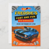 Invitation Hot Car Racing Anniversaire (Devant)