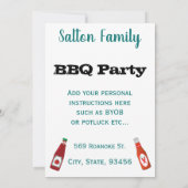 Invitation Hot Chien Jardin barbecue barbecue (Dos)