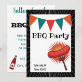 Invitation Hot Chien Jardin barbecue barbecue (Devant / Derrière)