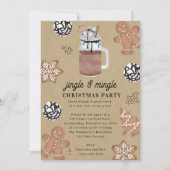 Invitation Hot Cocoa Chocolate Cookies Christmas Party (Devant)