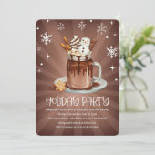 Invitation Hot Cocoa Holiday Party with Snowman Marshmallow (Debout devant)