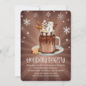 Invitation Hot Cocoa Holiday Party with Snowman Marshmallow (Devant)