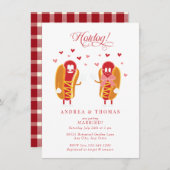 Invitation Hot Dog | BBQ | Fête des mariées Couples (Devant / Derrière)