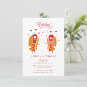 Invitation Hot Dog | BBQ | Fête des mariées Couples (Debout devant)