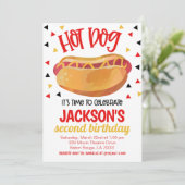 Invitation Hot Dog Birthday Party Invite (Debout devant)