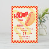 Invitation Hot Dog! Cook out themed, Any age birthday (Debout devant)