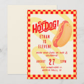 Invitation Hot Dog! Cook out themed, Any age birthday (Devant / Derrière)