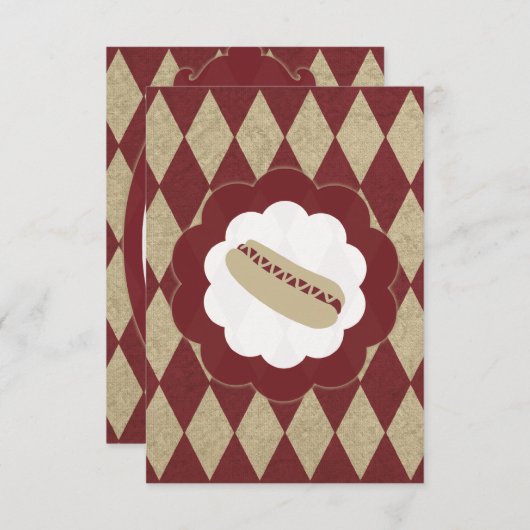 Invitation hot dog diamonds (Devant / Derrière)