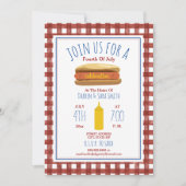 Invitation Hot Dog Mustard Rouge En vichy 4 juillet (Devant)