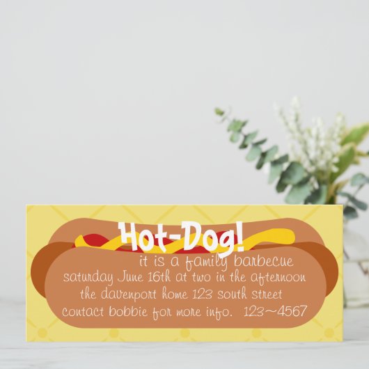 Invitation Hot Dog ! Parti (Debout devant)