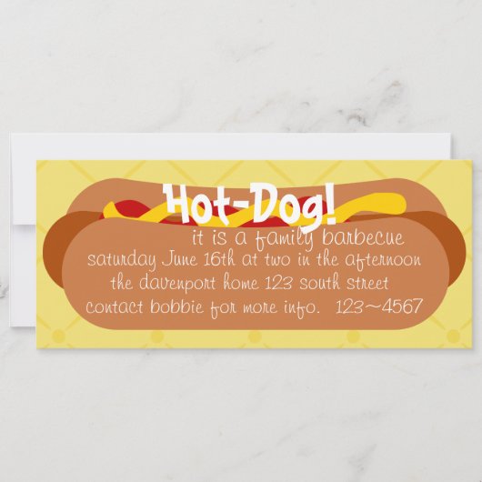 Invitation Hot Dog ! Parti (Devant)