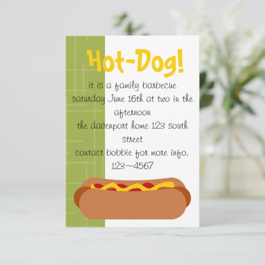 Invitation Hot Dog ! Parti (Debout devant)