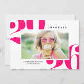 Invitation Hot Pink 2025 Téméraire Typographie Diplôme photo (Devant)