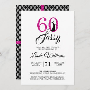 Invitation Hot Pink 60 et Sassy  60e anniversaire