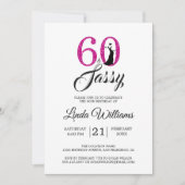 Invitation Hot Pink 60 et Sassy | 60e fête d'anniversaire (Devant)