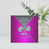 Invitation Hot Pink Birthday Party (Debout devant)