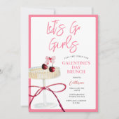 Invitation Hot Pink Cherry Cocktail Girls’ Day Brunch Night (Devant)