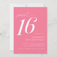 Hot Pink | Cute Bright Cerise Sweet 16 Anniversair