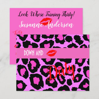 Invitation Hot Pink Dirty 30 Turning 30 Trentième anniversair