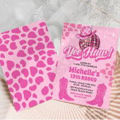 Invitation Hot Pink Disco Cowgirl yeehaw fête d'anniversaire