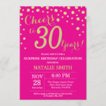 Invitation Hot Pink et Gold Surprise 30e anniversaire Diamond<br><div class="desc">Invitation surprise 30e anniversaire avec Arrière - plan Diamant Parties scintillant rose et or Hot Pink. Gold Confetti. Anniversaire adulte. Hommes ou femmes,  anniversaire. Pour plus de personnalisation,  cliquez sur le bouton "Customiser" et utilisez notre outil de conception pour modifier ce modèle.</div>