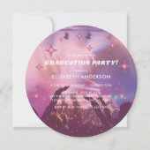 Invitation Hot Pink Glitter Disco Ball Party Graduation (Devant)