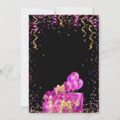 Invitation Hot Pink Gold Forty Fabuleux 40e anniversaire (Dos)